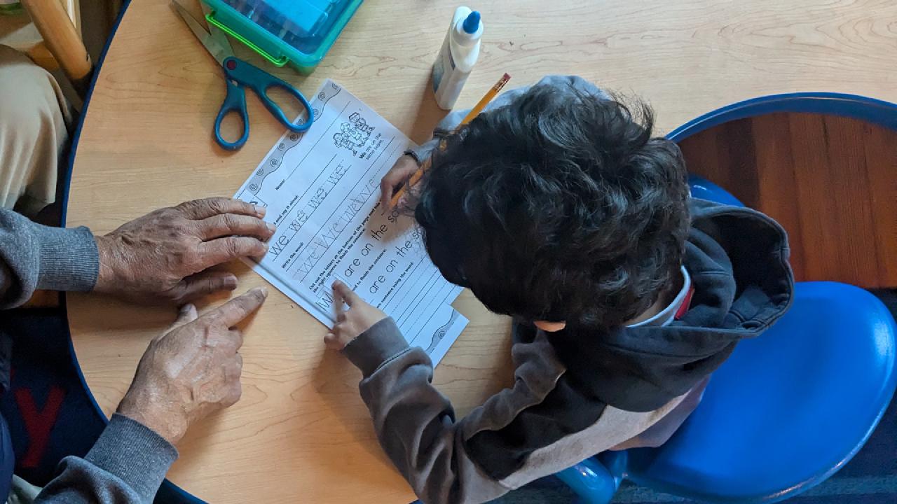 Pre-K children engaged in learning activities