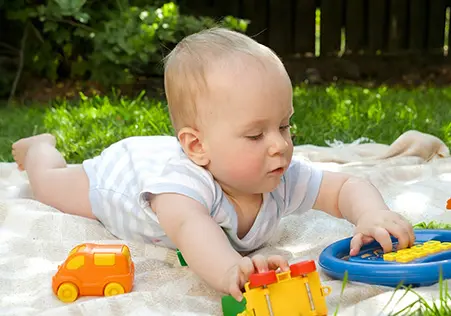 Infant tummy time outside